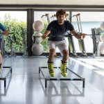 slackline support structure for indoor training