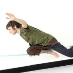 self-supporting structure with stretched wire and slackline