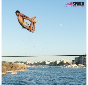 Long lever ratchet for slackline